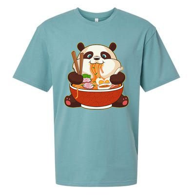 Kawaii Cute Anime Panda Otaku Japanese Ra Noodles Gift Sueded Cloud Jersey T-Shirt