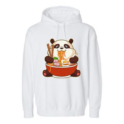 Kawaii Cute Anime Panda Otaku Japanese Ra Noodles Gift Garment-Dyed Fleece Hoodie