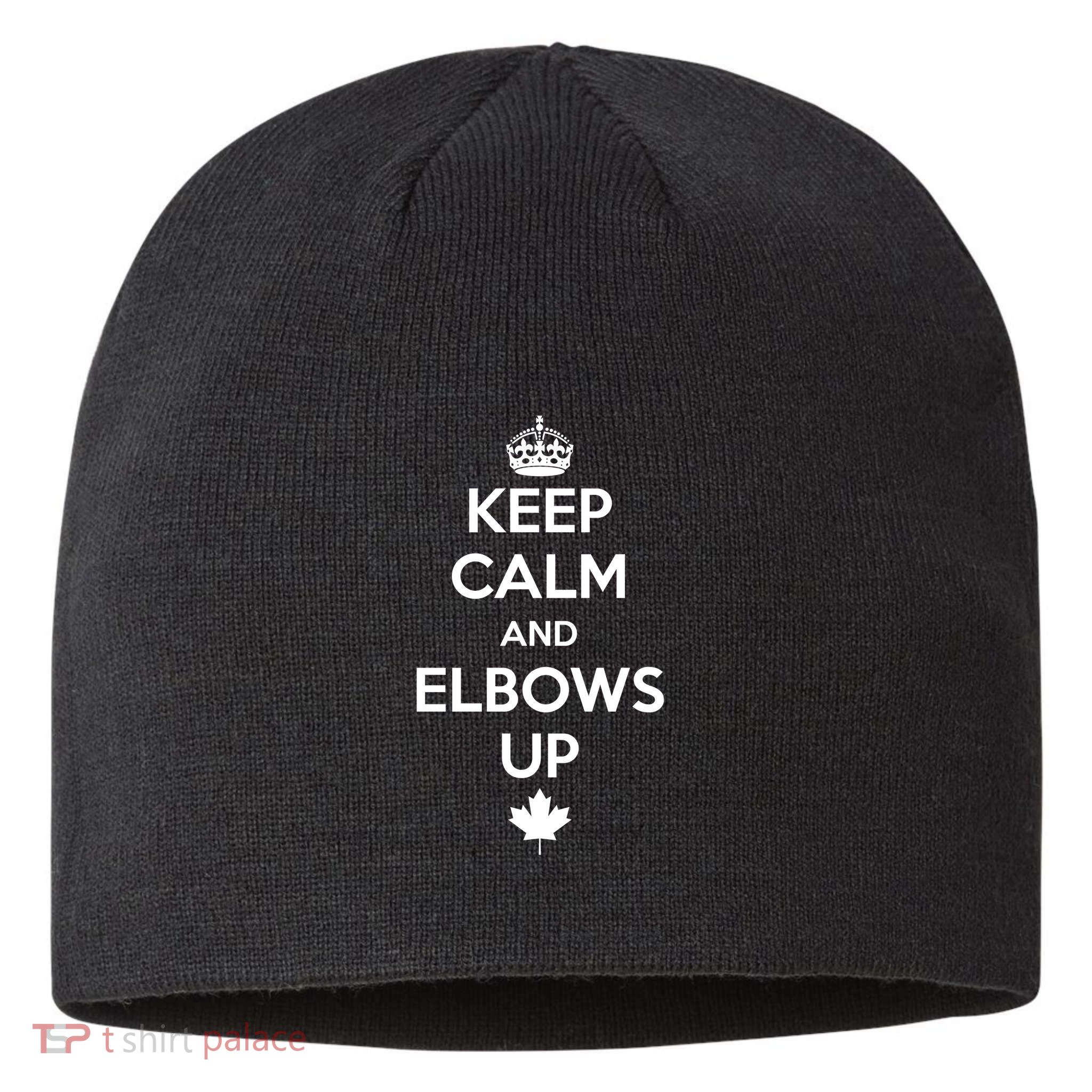 Keep Calm and Elbows Up Canada is Not for Sale  Sustainable Beanie