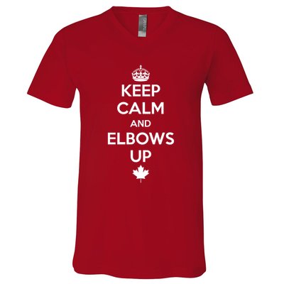 Keep Calm and Elbows Up Canada is Not for Sale  V-Neck T-Shirt