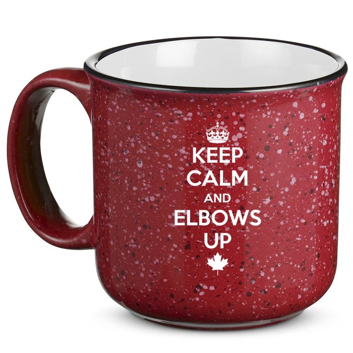 Keep Calm and Elbows Up Canada is Not for Sale  15oz Campfire Ceramic Mug