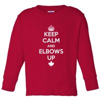Keep Calm and Elbows Up Canada is Not for Sale  Toddler Long Sleeve Shirt