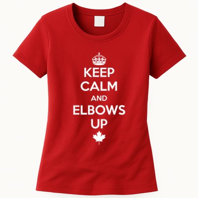 Keep Calm and Elbows Up Canada is Not for Sale  Womens T-Shirt