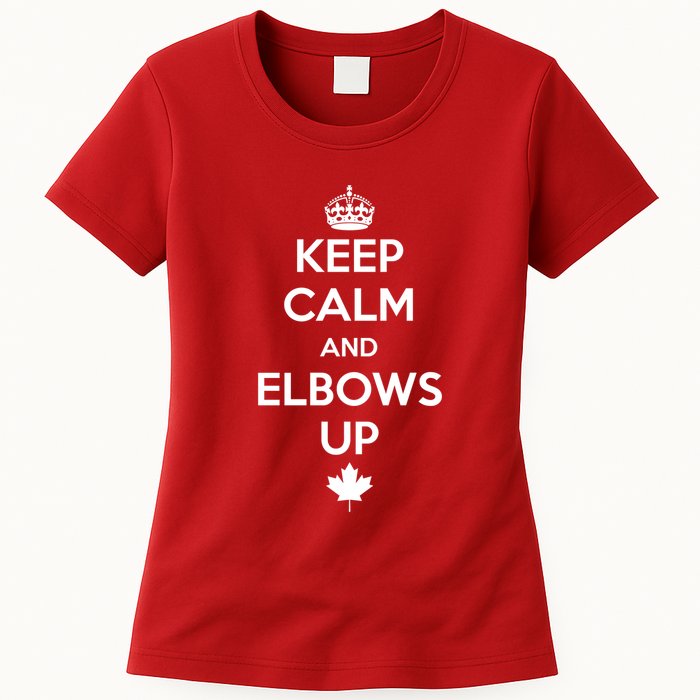 Keep Calm and Elbows Up Canada is Not for Sale  Womens T-Shirt
