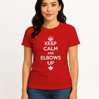 Keep Calm and Elbows Up Canada is Not for Sale  Womens T-Shirt