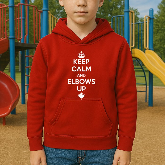 Keep Calm and Elbows Up Canada is Not for Sale  Kids Hoodie