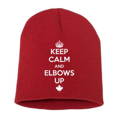 Keep Calm and Elbows Up Canada is Not for Sale  Short Acrylic Beanie