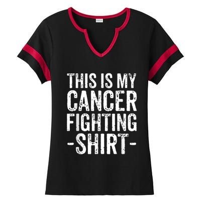 Kidney Cancer Awareness This Is My Cancer Fighting Orange Ladies Halftime Notch Neck Tee