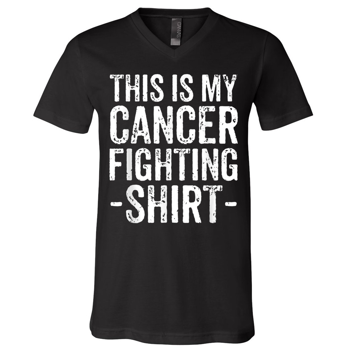Kidney Cancer Awareness This Is My Cancer Fighting Orange V-Neck T-Shirt