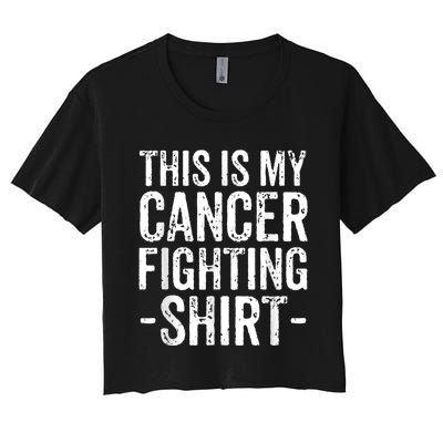 Kidney Cancer Awareness This Is My Cancer Fighting Orange Women's Crop Top Tee