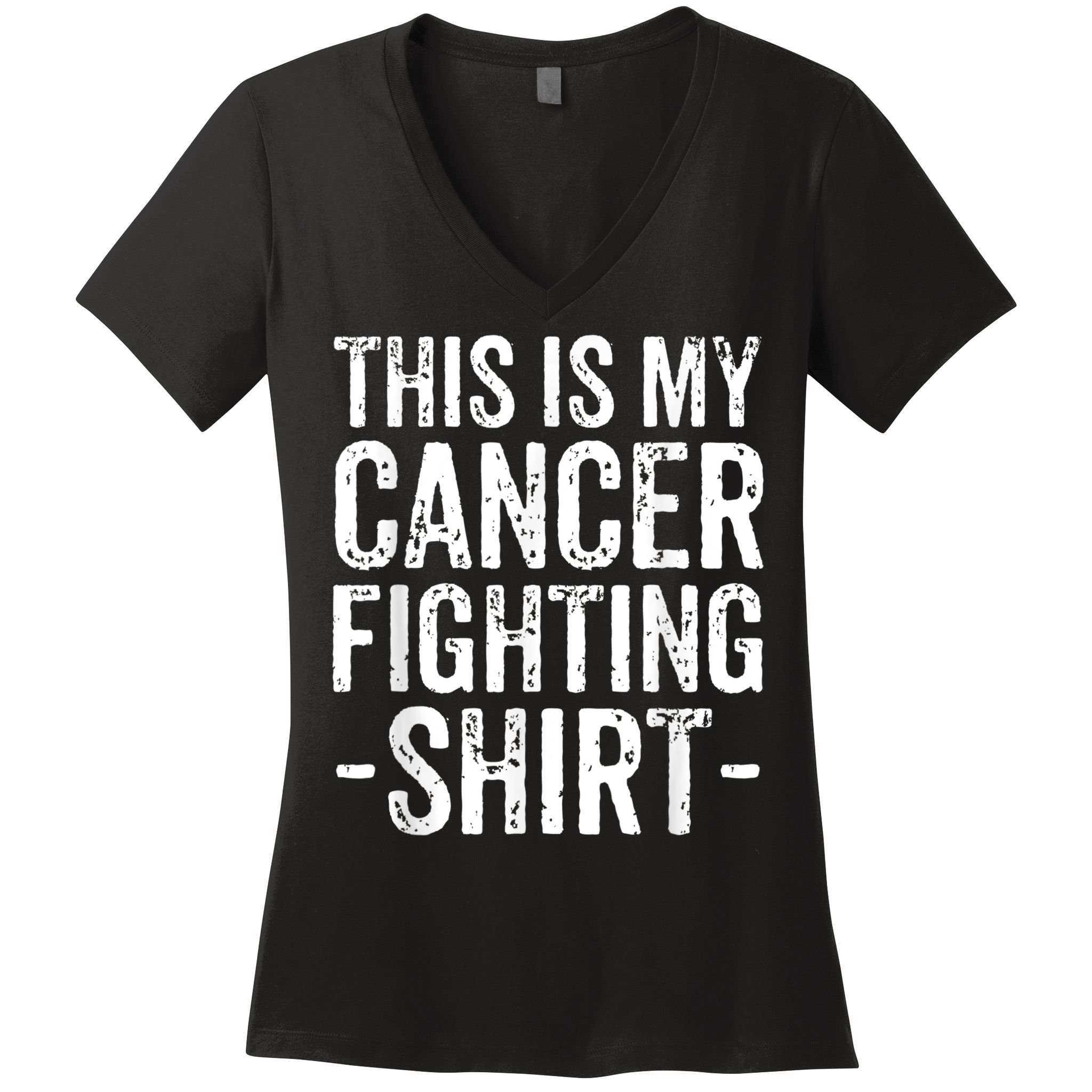 Kidney Cancer Awareness This Is My Cancer Fighting Orange Women's V-Neck T-Shirt