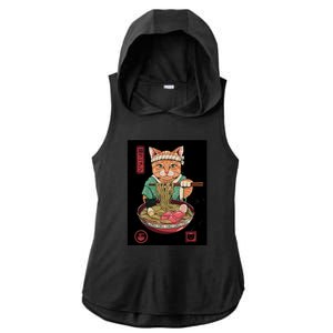 Kawaii Cat Anime Ladies PosiCharge Tri-Blend Wicking Draft Hoodie Tank