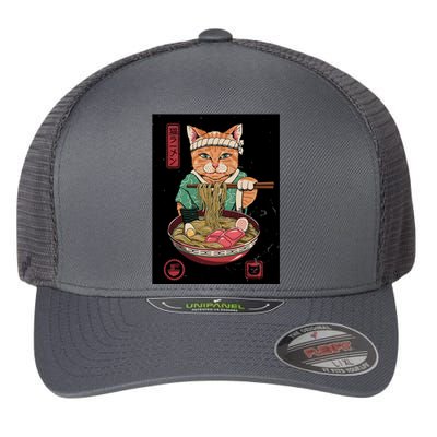 Kawaii Cat Anime Flexfit Unipanel Trucker Cap