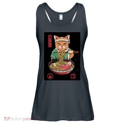 Kawaii Cat Anime Ladies Essential Flowy Tank