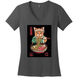 Kawaii Cat Anime Women's V-Neck T-Shirt