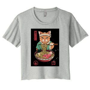 Kawaii Cat Anime Women's Crop Top Tee