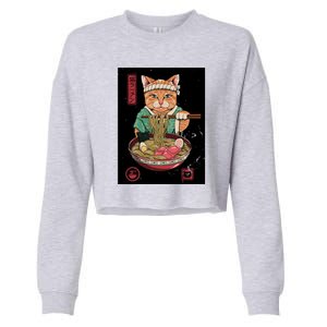 Kawaii Cat Anime Cropped Pullover Crew