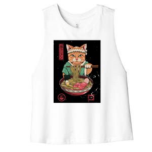 Kawaii Cat Anime Women's Racerback Cropped Tank