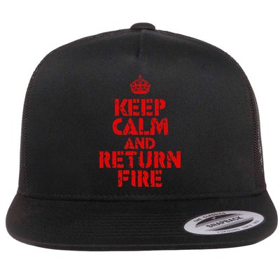 Keep Calm And Return Fire Flatbill Hat