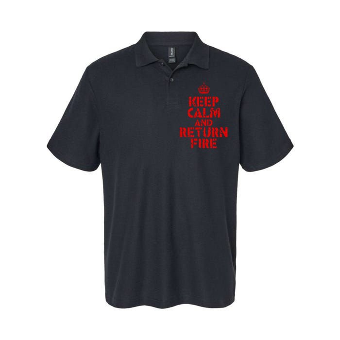 Keep Calm And Return Fire Softstyle Adult Sport Polo