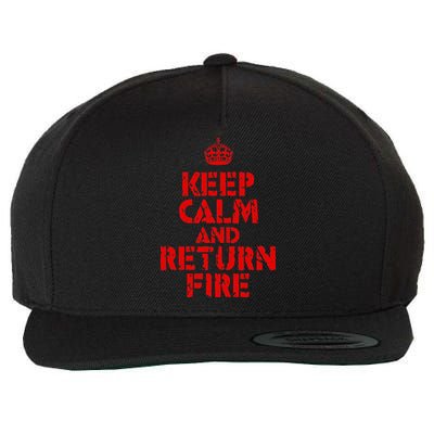 Keep Calm And Return Fire Wool Snapback Cap