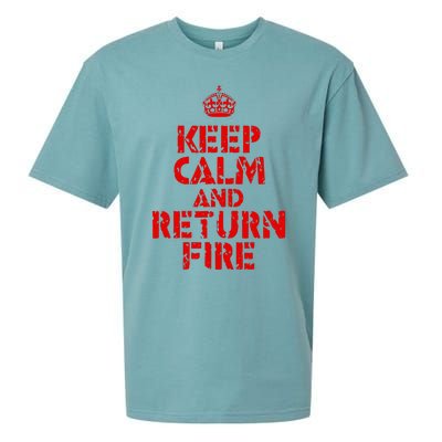 Keep Calm And Return Fire Sueded Cloud Jersey T-Shirt