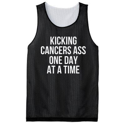 Kicking CancerS Ass One Day At A Time Anti Cancer Mesh Reversible Basketball Jersey Tank