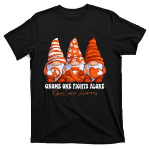 Kidney Cancer Awareness Month Orange Ribbon Gnomies Support T-Shirt