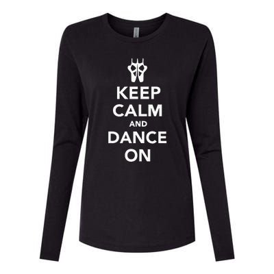 Keep Calm And Dance On Womens Cotton Relaxed Long Sleeve T-Shirt