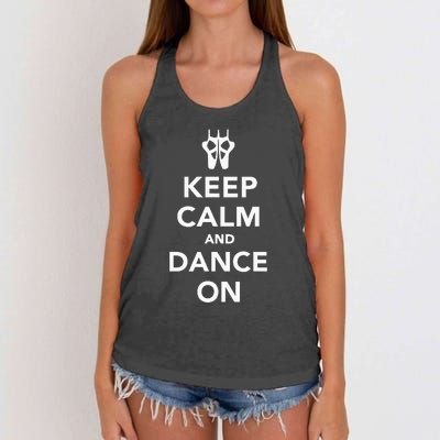 Keep Calm And Dance On Women's Knotted Racerback Tank