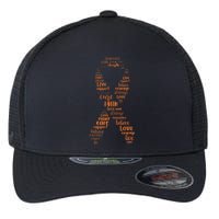 Kidney Cancer Awareness Orange Ribbon Flexfit Unipanel Trucker Cap