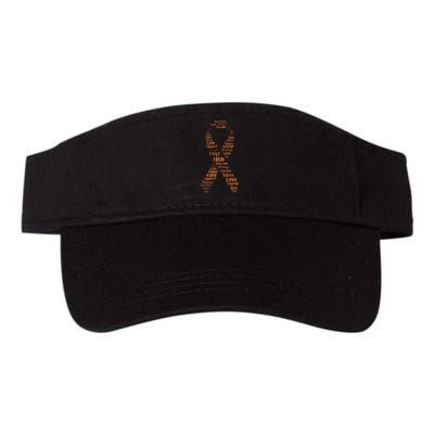 Kidney Cancer Awareness Orange Ribbon Valucap Bio-Washed Visor