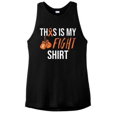 Kidney Cancer Awareness Orange Ribbon Ladies PosiCharge Tri-Blend Wicking Tank