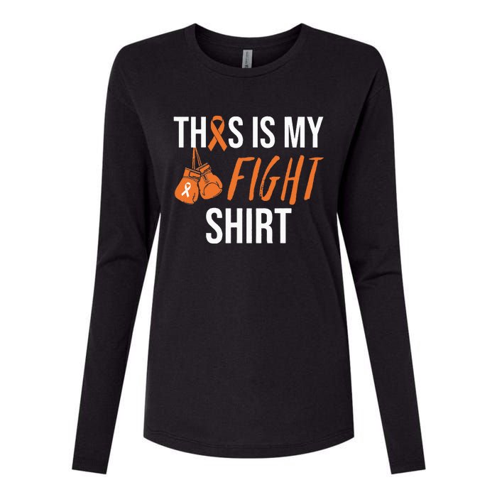 Kidney Cancer Awareness Orange Ribbon Womens Cotton Relaxed Long Sleeve T-Shirt