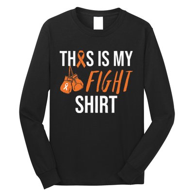 Kidney Cancer Awareness Orange Ribbon Long Sleeve Shirt