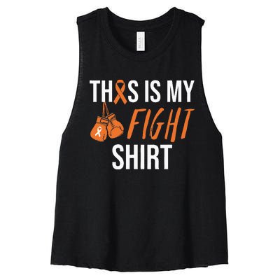 Kidney Cancer Awareness Orange Ribbon Women's Racerback Cropped Tank