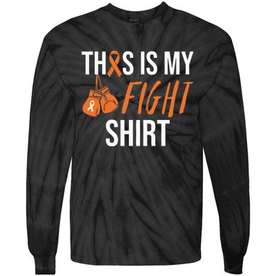 Kidney Cancer Awareness Orange Ribbon Tie-Dye Long Sleeve Shirt