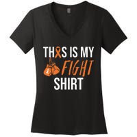 Kidney Cancer Awareness Orange Ribbon Women's V-Neck T-Shirt