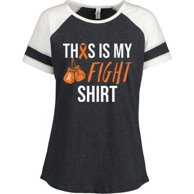 Kidney Cancer Awareness Orange Ribbon Enza Ladies Jersey Colorblock Tee