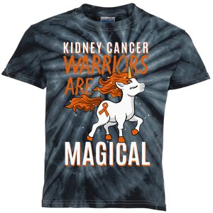 Kidney Cancer Awareness Supporter Warrior Unicorn Lover Gift Kids Tie-Dye T-Shirt