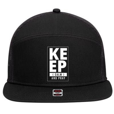 Keep Calm And Party Funny Slogan 7 Panel Mesh Trucker Snapback Hat