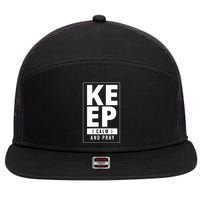 Keep Calm And Party Funny Slogan 7 Panel Mesh Trucker Snapback Hat