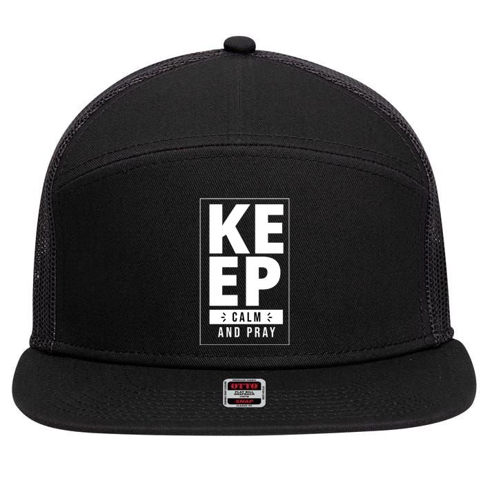 Keep Calm And Party Funny Slogan 7 Panel Mesh Trucker Snapback Hat