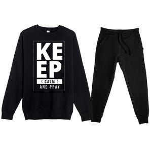 Keep Calm And Party Funny Slogan Premium Crewneck Sweatsuit Set