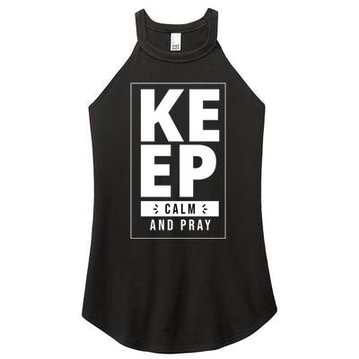 Keep Calm And Party Funny Slogan Women's Perfect Tri Rocker Tank