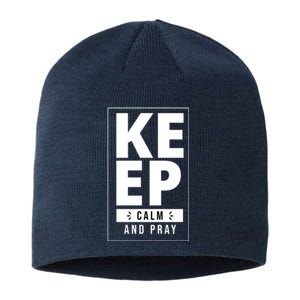 Keep Calm And Party Funny Slogan Sustainable Beanie