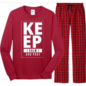 Keep Calm And Party Funny Slogan Long Sleeve Pajama Set