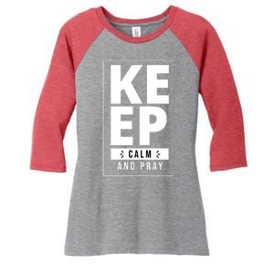 Keep Calm And Party Funny Slogan Women's Tri-Blend 3/4-Sleeve Raglan Shirt