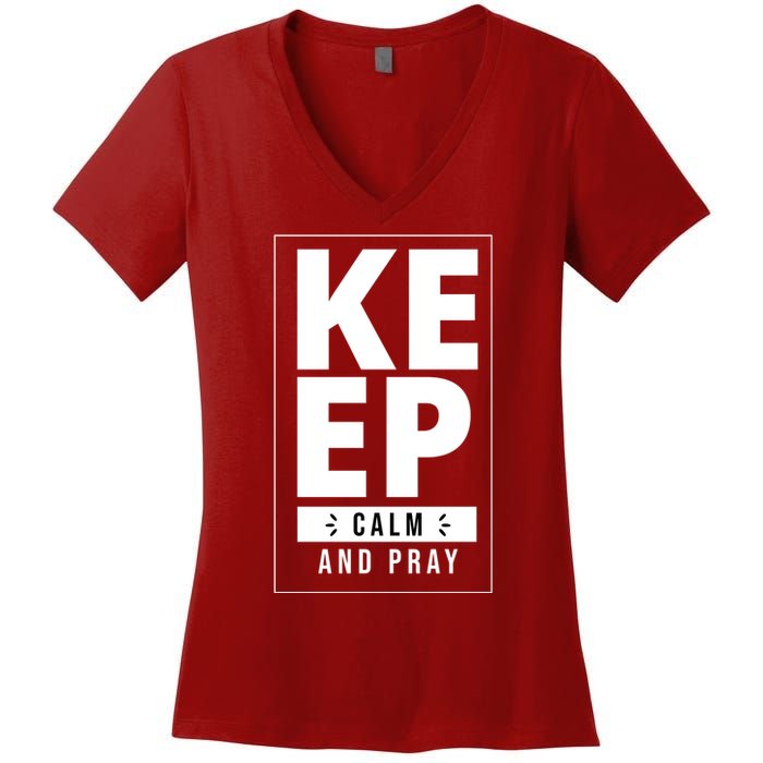 Keep Calm And Party Funny Slogan Women's V-Neck T-Shirt
