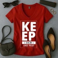 Keep Calm And Party Funny Slogan Women's V-Neck T-Shirt